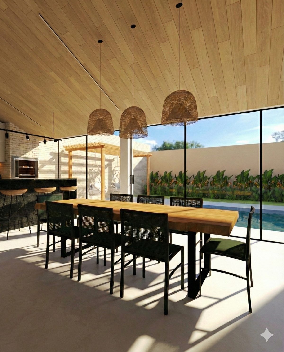 Casa Jardim — projeto residencial rústico-moderno em Uberlândia com marcenaria inteligente, por Alice Rizzo